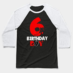 6Th Birthday For Boys 6 Yrs Old Ice Hockey Baseball T-Shirt